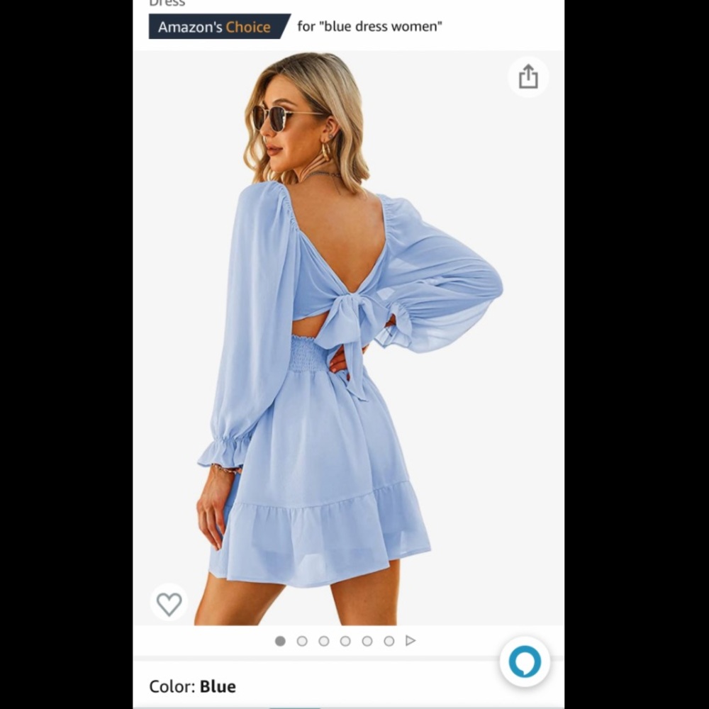Baby Blue Long-sleeve Dress